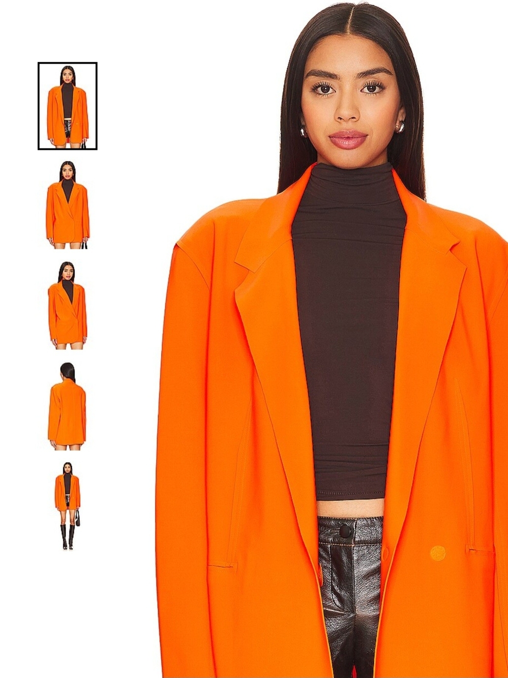 Norma Kamali Vibrant Orange Oversized Blazer